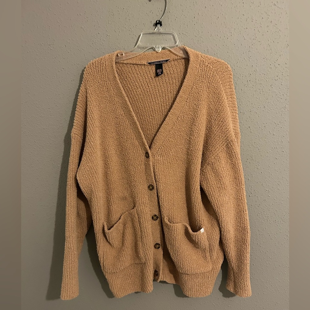 Victoria Secret Extra soft Tan Button-Up Cardigan. Women’s size small.